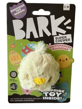 Bark Plush Chick Squeakster Buddy Dog Toy with Surprise Toy Inside